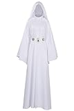 Taeyue Prinzessin Leia Kostüm Damen Princess Leia Cosplay Kleid Outfits Mit Kapuze Lange Robe...