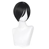 Ada Cosplay-Perücke, kurz, glatt, schwarz, Anime-Party, Halloween, Kostüm-Perücke