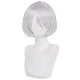 HIROAKIYA 2B Perücke, 2B Cosplay Wig with Wig Cap for NieR Cosplay