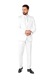 Suitmeister Anzüge für Herren - Mit Jackett, Hose und Krawatte mit Festlichen Print Solid weiss -...