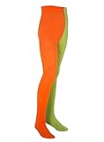 Maskworld Pippi Langstrumpf Strumpfhose für Kinder - grün/orange (122/140) - Kostüm-Zubehör für...