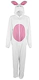 Foxxeo Hasen Kostüm für Erwachsene Damen Herren Tier Overall Tierkostüm Größe S-XXXL - Fasching...