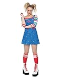 Smiffys Chucky Kostüm, Schürzen-Minikleid & Oberteil