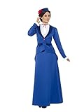 Smiffys Viktorianisches Kindermädchen-Kostüm, Blau, mit Kleid, Hut und Halstuch