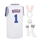 Herren Basketballtrikot #1 Bugs/#10 Lola-Kostüm Halloween Shirt 90er Jahre Weltraum Movie Jersey...