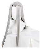 WELLHY Cosplay Perücke Spiel Final Fantasy Sephiroth Cosplay Perücke FF7 Cosplay Lange silbrige...