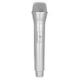 Boland 30846 - Silbernes Popstar Mikrofon, 23,5 cm, Karaoke Mikrofon, Attrappe für...
