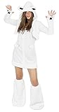 Foxxeo Eisbären Kostüm für Damen Tierkostüme sexy Kleid für Karneval und Fasching Erwachsene...