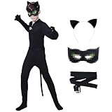 Alaiyaky Faschingskostüme Kinder, Karneval Kostüm Set Noir Cat Kostüm Tierkostüm mit Maske...