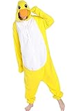 Focupaja Unisex Gelber Enten-Strampler für Erwachsene und Teenager Halloween Pyjamas Tier Cosplay...