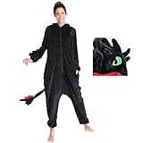GDFJBG Creations Unisex Zipper Overall Drachen Pyjama Plüschkostüm mit Hut für...