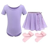 Mädchen Ballettkleidung Kinder Ballettkleid Baumwolle Kurzarm Balletttrikot Tanzbody Ballettanzug...