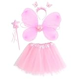 SOIMISS Fee Prinzessin Tutu Kostüm Set Schmetterling Kostüm Set mit Kleid Flügel Zauberstab Und...