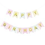 Happy Birthday Banner, mehrfarbig, Banner, Happy Birthday, Pastellfarben, Design der...