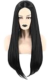Topcosplay 26 inch Lange Schwarz Gerade Perücke für Frauen Cher Perücke Halloween Cosplay...