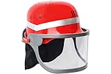 Trendario Feuerwehrhelm Für Kinder und Erwachsene, verstellbar mit Klappvisier & Nackentuch -...