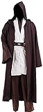 NUWIND Herren Jedi Kostüm Mittelalter Tunika Kapuze Umhang Bademantel Halloween Cosplay Outfit für...