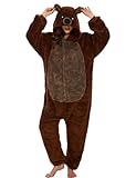 Einteiliger Schlafanzug Damen Lang Winter Einteiler Tierkostüm Erwachsene Kostüm Jumpsuit Damen...