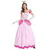 Peach kostüm Damen, Dornröschen Kostüm mädchen, Frauen Prinzessin pfirsich Kostüm, Cosplay...
