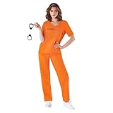 Fun Shack Sträfling Kostüm Damen Orange, Kostüm Sträfling Damen, Kostüm Damen Sträfling,...