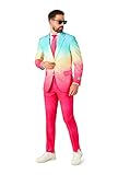 OppoSuits Herrenanzug - Funky Faded Rainbow - Pink, Blau, Gelb - Partykostüm-Outfit