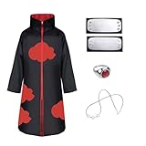 ACWOO Akatsuki Mantel für Kinder Erwachsener, Unisex Cosplay Anime Kostüm Itachi Mantel Cosplay...