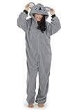 CityComfort Jumpsuit Damen Kuschelig Fleece Einteiler Schlafanzug Onesie Damen S-XL (Grauer Koala,...