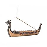 Jueyeek Retro Drachenboot Räucherstäbchenhalter Halter Brenner Wikingerboot Räucherstäbchen Hand...