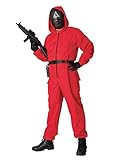 Maskworld - Korean Game Aufseher Kostüm - Roter Overall ohne Maske - S - Verkleidung Karneval...