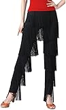 Tanzhosen für Damen Hose mit Fransen Hose Ballsaal Profi Erwachsene Salsa Rumba Tango Quastenhose M...