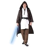 SINSEN Jedi Kostüm für Erwachsene Männer Jedi Kapuzenrobe Tunika Gürtel Outfit Cosplay Umhang...