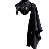 Proumhang Mittelalter Steampunk Umhang Schal mit Kragen Templer Ritter Kostüm Lace Up Retro Gothic...
