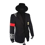 Shuanghao Michael Jacks** Billie Jeans Kostüme Anzugjacken Schwarze Abzeichen Retro Punk Jacket...