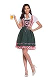thematys Elegantes Midi Dirndl Set mit Schürze & Bluse – Perfekt für Oktoberfest, Fasching &...