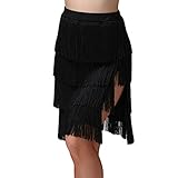 LeerKing Tanzrock Tanzkleid mit Quaste Trainingsrock Latein Ballsaal Tango Schaukel Rumba Salsa...
