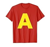 Buchstabe A Gelb Halloween Kostüm Weihnachten T-Shirt
