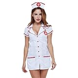 chenyesun Reizwäsche Sexy Damen Krankenschwester Cosplay Party Tiefer V-Ausschnitt Nachtwäsche...