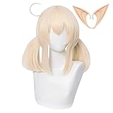 Klee Cosplay Perücke Mit Ohren Genshin Impact Kostüm Perücke Double Blonde Pferdeschwanz Haar...