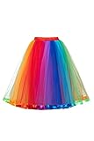 BABYONLINE D.R.E.S.S.® Tüll Tutu Rock Regenbogen Layered Mehrfarbig Ballett Dance Kostüm Rock