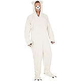 dressforfun Kostüm Eisbär für Sie und Ihn | Aus flauschigem Plüschstoff | Vorne mit praktischem...
