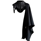 Proumhang Mittelalter Steampunk Umhang Schal mit Kragen Templer Ritter Kostüm Lace Up Retro Gothic...