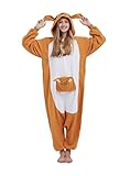 SimZoo Tier-Einteiler-Pyjama für Erwachsene, KäNguru-KostüM-NachtwäSche für Herren und Damen,...