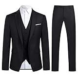 Allthemen Anzug Herren Slim Fit 3 Teilig Anzüge Herrenanzug Schwarz Sakko für Hochzeit Business...