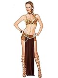 Tooperze Beautyplay Sexy Damen Kostüm Pinzessin Leia Kostüm Damen Cosplay Slave Ladies Princess...