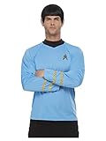 Smiffys Star Trek-Uniform Wissenschaftsoffizier, Raumschiff Enterprise, Blau, Oberteil
