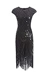 shoperama 20er Jahre Charleston Kleid Pailletten Fransen Flapper Gatsby 20's Fransenkleid...