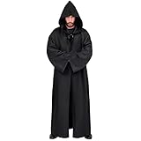 Myir JUN Umhang mit Kapuze, Kostüm Herren Robe mit Kapuze Halloween Cape Gewand Karneval Fasching...