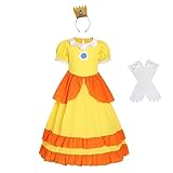 Lito Angels Prinzessin Daisy Kostüm Kleid Verkleidung mit Krone und Handschuhen für Kinder...
