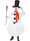 Funidelia | Schneemann Kostüm aufblasbar für Herren und Damen Weihnachten, Snowman, Krippenspiel -...