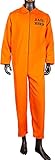 ALMDA Häftling Kostüm, Halloween Prisoner Fancy Dress Costume, Insasse Mottoparty, Karneval (XXL)
